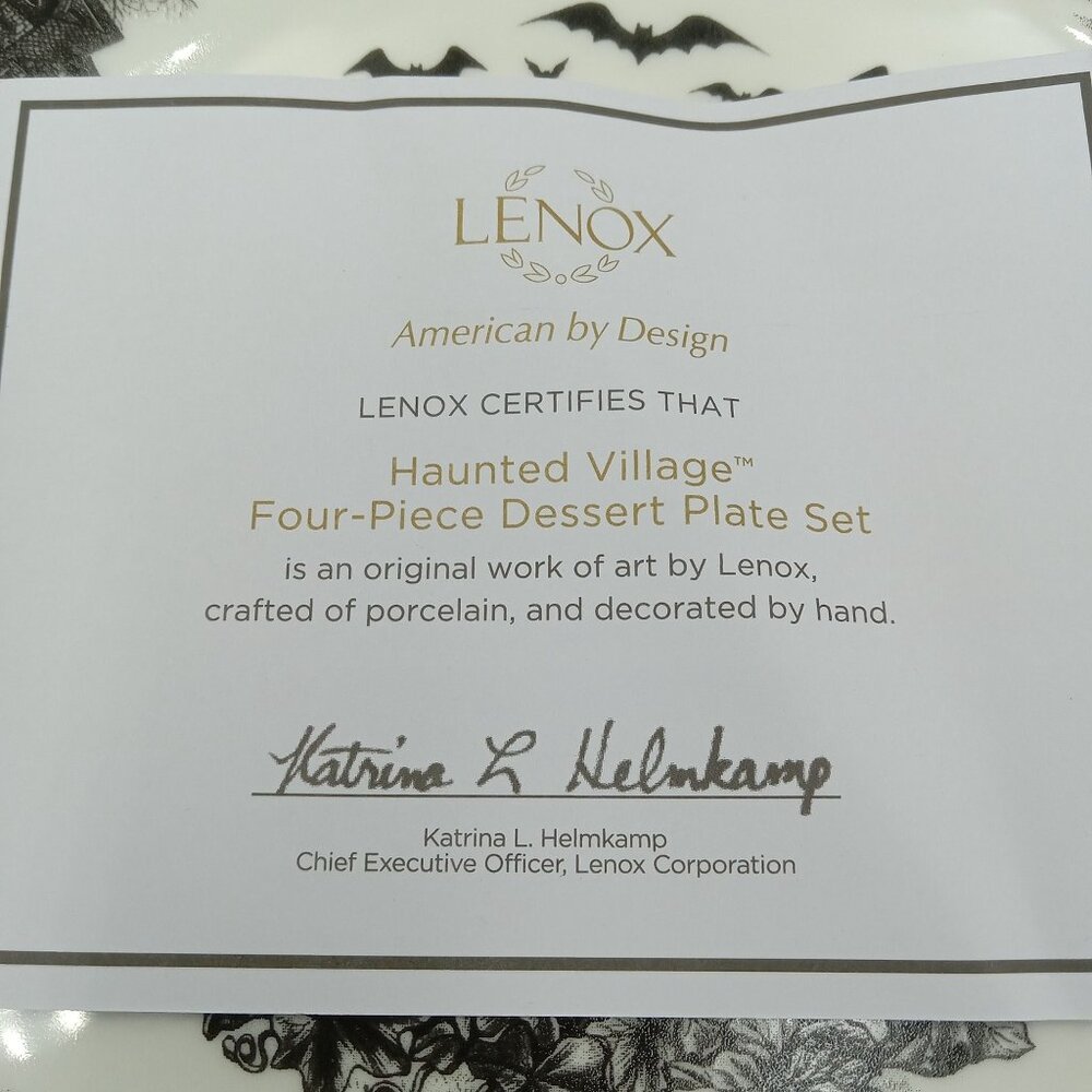 Lenox Haunted Village Four-Piece Place Set Dessert Plate Set 8” - Picture 9 of 16